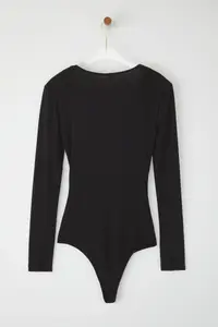 TRENDYOLMİLLA Black padded Drape Detailed Fitted Flexible snaps Knitting Bodysuit .D.0156 - Image 10