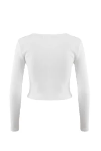 TRENDYOLMİLLA Black-White 2 Sets Package Fitted Crew Neck Crop Ribbed Flexible Knitting Blouse - Image 24