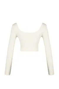 TRENDYOLMİLLA Beige seamless/Seamless Crop Extra Flexible Knitting Sports Top/Blouse - Image 8