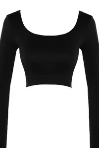 TRENDYOLMİLLA Black seamless/Seamless Crop Extra Flexible Knitting Sports Top/Blouse - Image 8