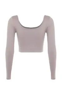 TRENDYOLMİLLA Light Purple seamless/Seamless Crop Extra Flexible Knitting Sports Top/Blouse - Image 8