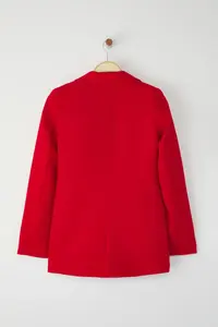 TRENDYOLMİLLA Red Regular Lined buttoned Weaving Blazer Jacket - Image 9