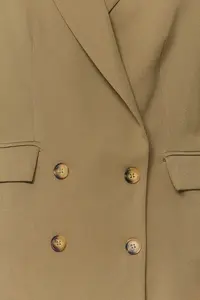TRENDYOLMİLLA Light Khaki Oversized Lined buttoned Weaving Blazer Jacket - Image 5