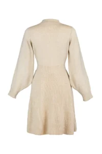 TRENDYOLMİLLA Beige Mini Knitwear Lace Dress - Image 6