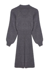 TRENDYOLMİLLA Gray Mini Knitwear Lace Dress - Image 7