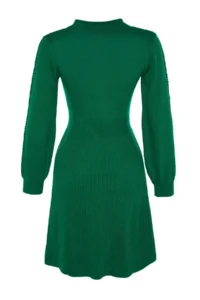 TRENDYOLMİLLA Green Mini Knitwear Lace Dress - Image 13