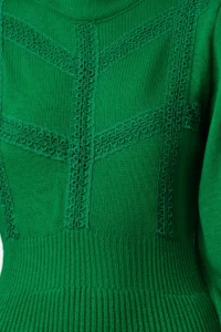 TRENDYOLMİLLA Green Mini Knitwear Lace Dress - Image 3