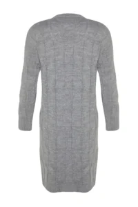 TRENDYOLMİLLA Gray Mini Knitwear Crew Neck Dress - Image 7