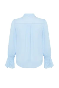 TRENDYOLMİLLA Baby Blue Spanish Arm Regular Normal Pattern Weaving Shirt - Image 8