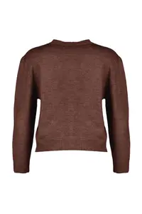 TRENDYOLMİLLA Brown Soft textured Jewel buttoned Jacket Look Knitwear Cardigan - Image 8