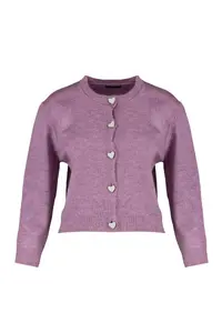 TRENDYOLMİLLA Lilac Soft textured Jewel buttoned Jacket Look Knitwear Cardigan - Image 11