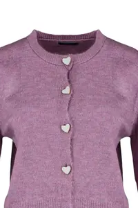 TRENDYOLMİLLA Lilac Soft textured Jewel buttoned Jacket Look Knitwear Cardigan - Image 13