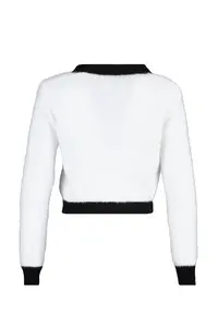 TRENDYOLMİLLA Ecru Hairy/soft Yarn Crop/Short Knitwear Cardigan - Image 6
