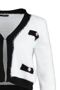 TRENDYOLMİLLA Ecru Hairy/soft Yarn Crop/Short Knitwear Cardigan - Image 8
