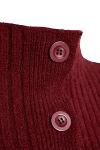 TRENDYOLMİLLA Burgundy Crop Soft textured Dog collar Knitwear Cardigan - Image 8