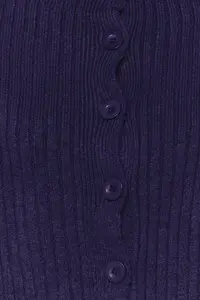 TRENDYOLMİLLA Navy Blue Crop Soft textured Dog collar Knitwear Cardigan - Image 6