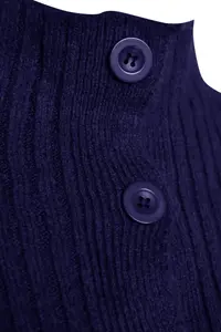 TRENDYOLMİLLA Navy Blue Crop Soft textured Dog collar Knitwear Cardigan - Image 9