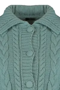 TRENDYOLMİLLA MINT Plated Button Detailed Crop Polo Shirt Collar Knitwear Cardigan - Image 7