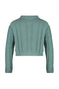 TRENDYOLMİLLA MINT Plated Button Detailed Crop Polo Shirt Collar Knitwear Cardigan - Image 8