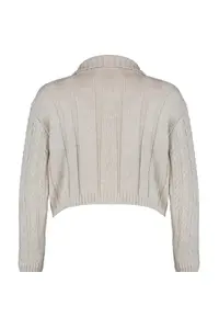 TRENDYOLMİLLA Stone Crop Polo Shirt Collar Knitwear Cardigan - Image 6