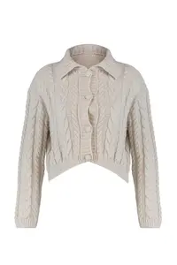 TRENDYOLMİLLA Stone Crop Polo Shirt Collar Knitwear Cardigan - Image 7