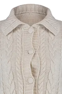 TRENDYOLMİLLA Stone Crop Polo Shirt Collar Knitwear Cardigan - Image 8