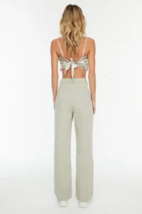 TRENDYOLMİLLA Stone Pocket Detail High Waist Wide Leg Wide Leg 100% Cotton Non-Stretch jeans - Image 4