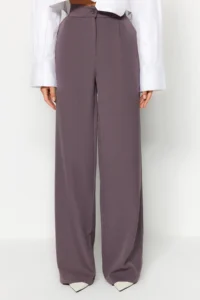 TRENDYOLMİLLA Anthracite Wide Leg/Wide Leg Weaving Dress Pants - Image 12