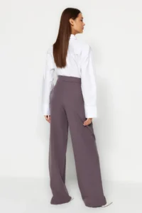 TRENDYOLMİLLA Anthracite Wide Leg/Wide Leg Weaving Dress Pants - Image 13