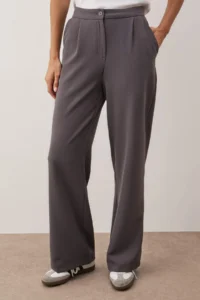 TRENDYOLMİLLA Anthracite Wide Leg/Wide Leg Weaving Dress Pants - Image 5