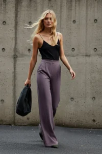 TRENDYOLMİLLA Anthracite Wide Leg/Wide Leg Weaving Dress Pants - Image 7