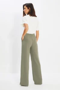 TRENDYOLMİLLA Light Khaki Wide Leg/Wide Leg Weaving Dress Pants - Image 6