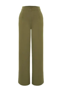 TRENDYOLMİLLA Light Khaki Wide Leg/Wide Leg Weaving Dress Pants - Image 7
