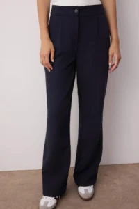 TRENDYOLMİLLA Navy Blue Wide Leg/Wide Leg Weaving Dress Pants - Image 4