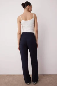 TRENDYOLMİLLA Navy Blue Wide Leg/Wide Leg Weaving Dress Pants - Image 5