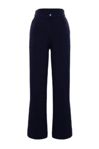 TRENDYOLMİLLA Navy Blue Wide Leg/Wide Leg Weaving Dress Pants - Image 6