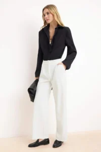 TRENDYOLMİLLA White  Wide Leg/Wide Leg Weaving Pants - Image 2