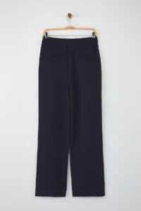 TRENDYOLMİLLA Navy Blue Straight/Plain Kesim Weaving Dress Pants - Image 7