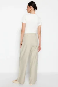TRENDYOLMİLLA Mink Wide Leg/Wide Leg Pilili Weaving Pants - Image 6