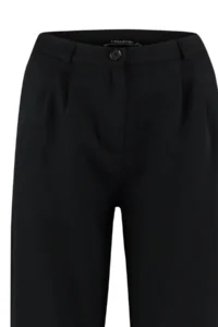 TRENDYOLMİLLA Black Wide Leg/Wide Leg Pilili Weaving Dress Pants - Image 6