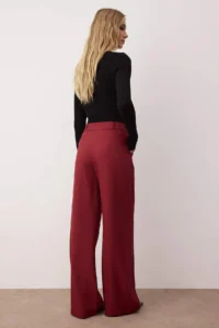 TRENDYOLMİLLA Burgundy Wide Leg/Wide Leg Pilili  Pants - Image 4