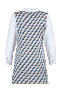 TRENDYOLMİLLA Navy Blue Mini Knitwear Shirt Garnished Detailed Dress - Image 8