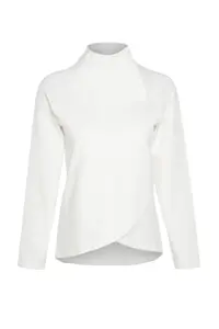 TRENDYOLMİLLA Cream White Cotton Zipper Detailed Dog collar Knitting Sports Sweatshirt - Image 6