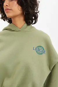 TRENDYOLMİLLA MINT Back Print Detailed Hooded Thick Fleece Lined Knitting Sweatshirt - Image 6