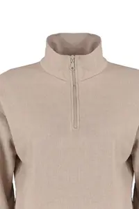 TRENDYOLMİLLA Beige Thessaloniki/Knitwear look Zippered Collar Regular/Normal Pattern Knitting Sweatshirt - Image 11