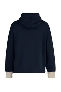 TRENDYOLMİLLA Navy Blue Thick Fleece Lined Knitwear Tape Detailed Hooded Knitting Sweatshirt - Image 10