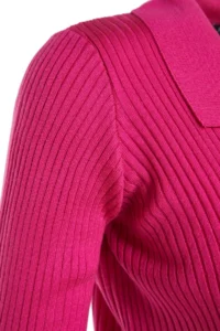 TRENDYOLMİLLA Fuchsia Basic Polo Shirt Collar Knitwear Top and Bottom Set - Image 7