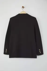 TRENDYOLMİLLA Black Regular Lined Weaving Blazer Jacket - Image 6