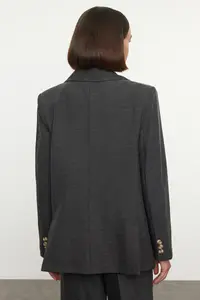 TRENDYOLMİLLA Black polyviscone Basic Weaving Blazer Jacket - Image 5