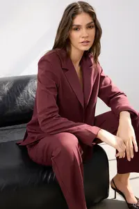 TRENDYOLMİLLA Burgundy Regular Lined Weaving Blazer Jacket - Image 3